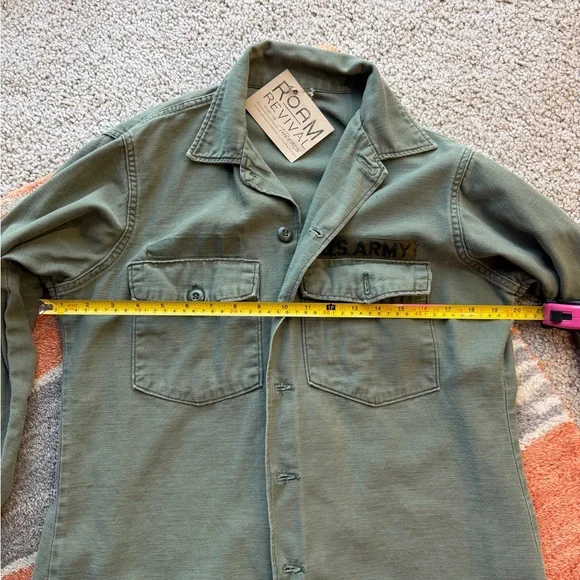 Vintage Surplus Military Army Green Button-Up Shirt Jacket - Picture 4 of 6